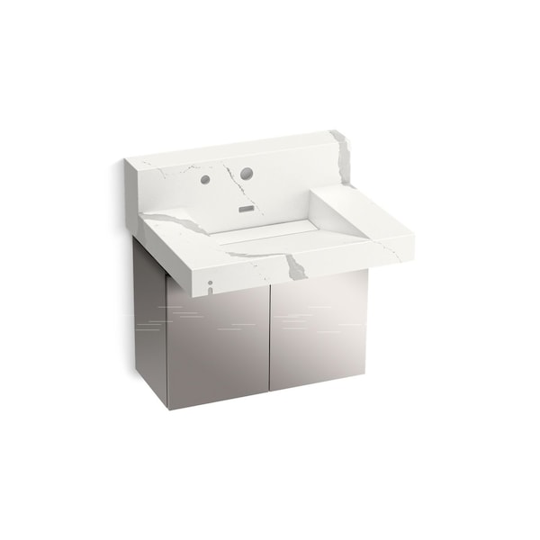 Kohler 30In Wall-Mount Lavatory System With Backsplash In Et Bianco Cal 81024-BSS-KEB - main